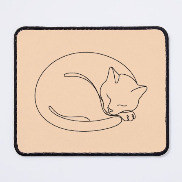 Item preview, Cozy Curl: Minimalist Sleeping Cat One Line Art designed and sold by MT-Hub | Cute Aesthetic Art, Stickers & Phone Cases.