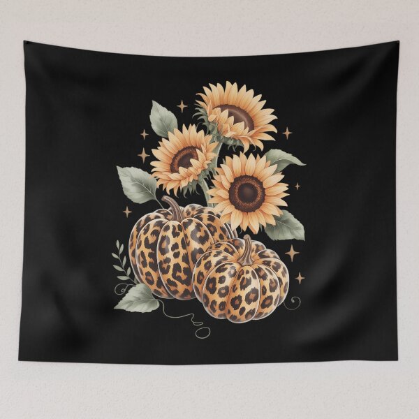 Item preview, Pumpkin Leopard Sunflower Fall Lover Autumn designed and sold by Moon-Ape.