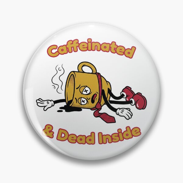 Item preview, Burnt Out Coffee Cup – Funny Overworked Coffee Lover Cartoon Design designed and sold by KAYJAY DESIGNS.