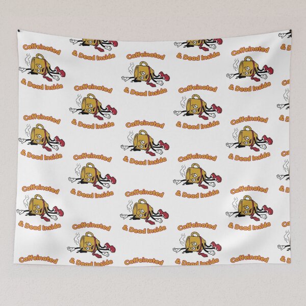 Item preview, Burnt Out Coffee Cup – Funny Overworked Coffee Lover Cartoon Design designed and sold by KAYJAY DESIGNS.