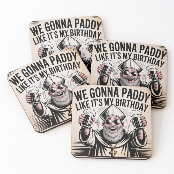 Item preview, Saint Patrick Linocut Beer Toast Art designed and sold by Bloomkept.
