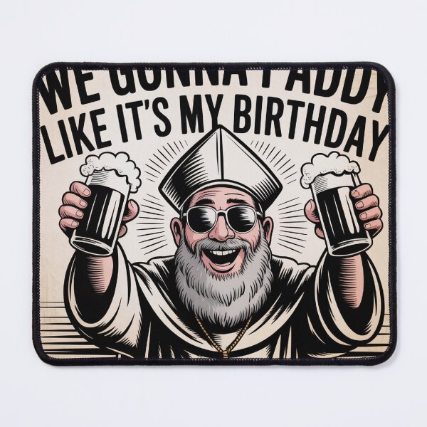 Item preview, Saint Patrick Linocut Beer Toast Art designed and sold by Bloomkept.