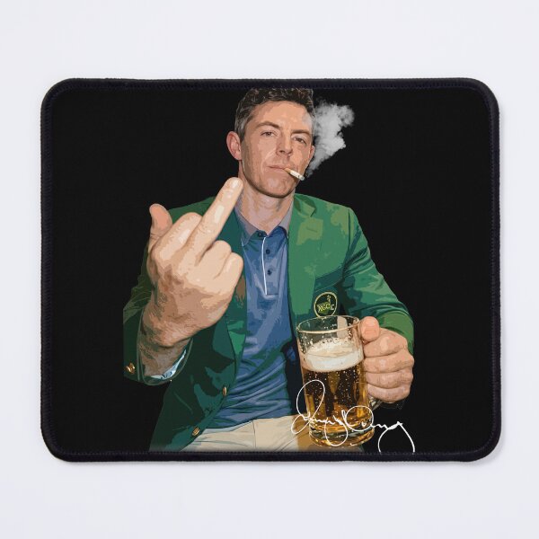 Item preview, Rory McIlroy smoking drink beer and middle finger photo designed and sold by AtanacioBridget.