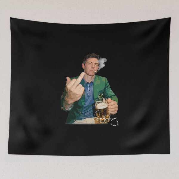 Item preview, Rory McIlroy smoking drink beer and middle finger photo designed and sold by AtanacioBridget.
