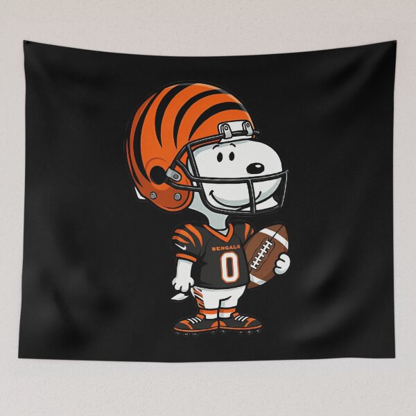 Item preview, Snoopy Holding Football Cincinnati Jersey designed and sold by Morphologiona.
