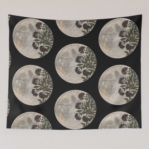 Item preview, Acrylic painting of elderberry in the light of the full moon designed and sold by creaphyl28.