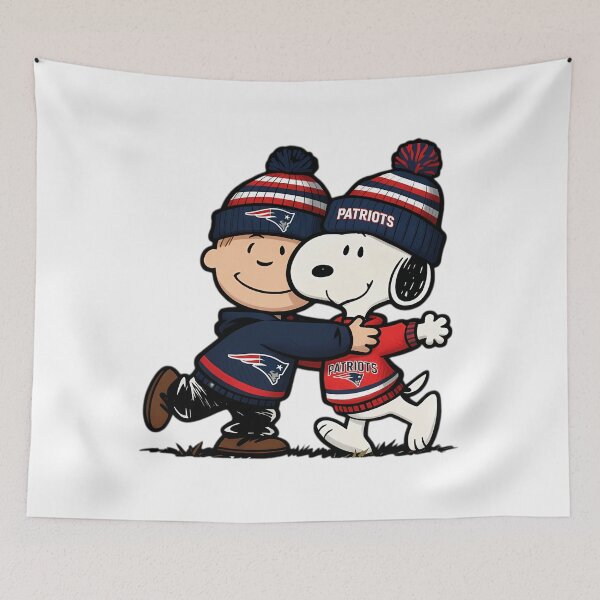 Item preview, Snoopy And Charlie Brown New England Patriots Game Day designed and sold by Morphologiona.