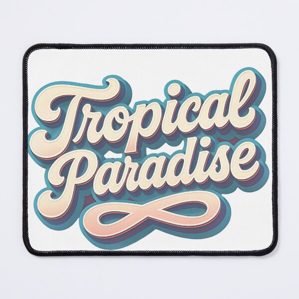 Item preview, Tropical Paradise Retro 70s 3D Typography designed and sold by Moss and Moon Studio.