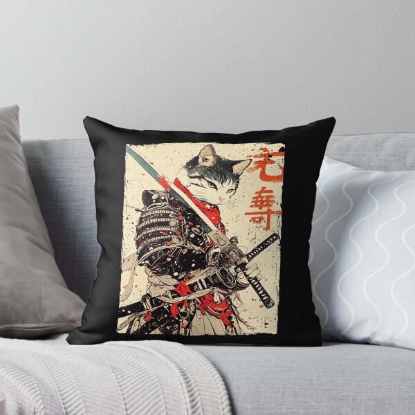 Item preview, Samurai Cat Warrior Ukiyo Ink Style Illustration designed and sold by titanlevi.