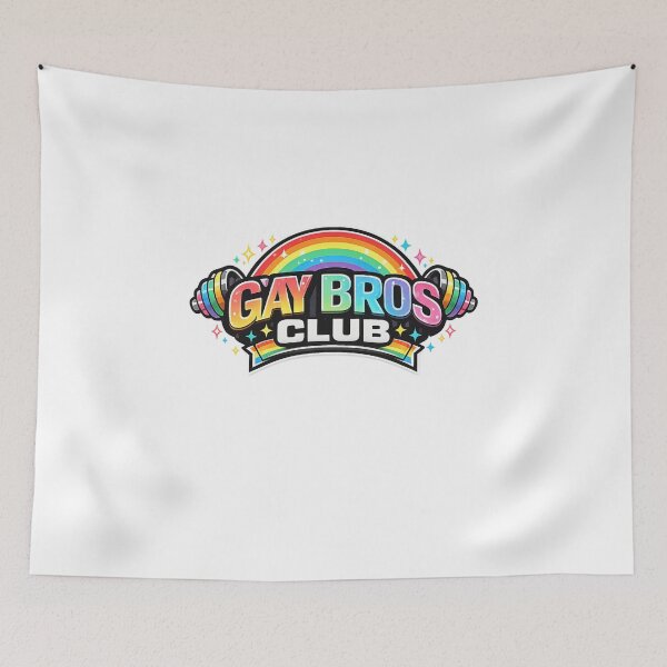 Item preview, Gay Bros Club Rainbow Gym Culture Pride Brotherhood Fitness Humor designed and sold by Aryabek.