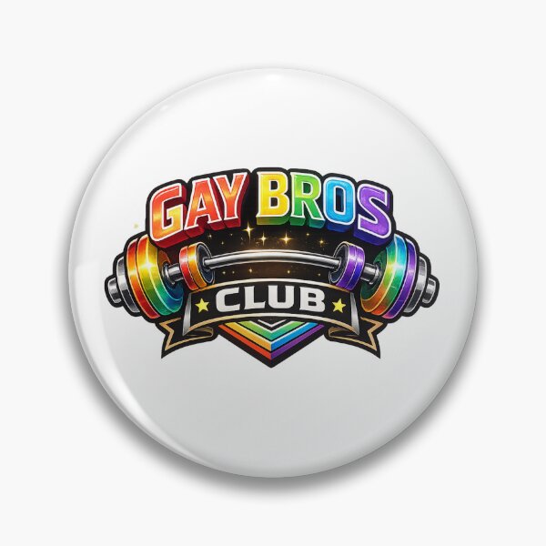 Item preview, Gay Bros Club Rainbow Barbell Pride Gym Strength Queer Fitness Community designed and sold by Aryabek.