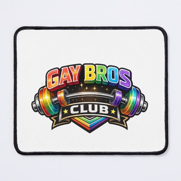 Item preview, Gay Bros Club Rainbow Barbell Pride Gym Strength Queer Fitness Community designed and sold by Aryabek.