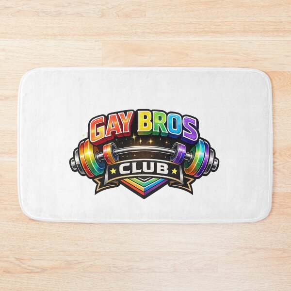Item preview, Gay Bros Club Rainbow Barbell Pride Gym Strength Queer Fitness Community designed and sold by Aryabek.
