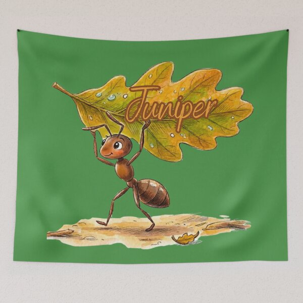 Item preview, Carrying Oak Leaf – Personalized Name Juniper Watercolor Art designed and sold by MBBialyPiksel.