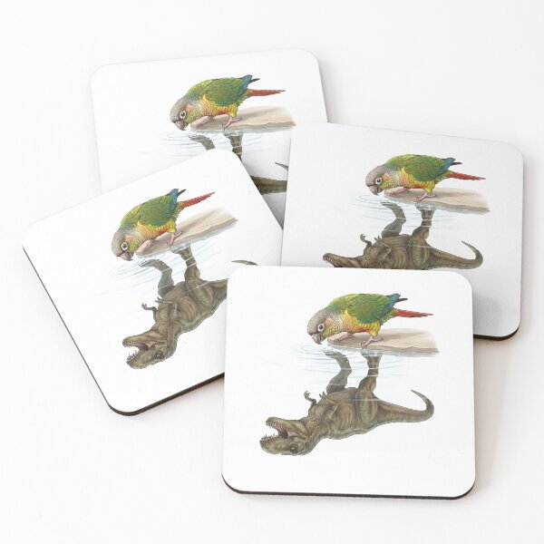 Item preview, Funny Green Cheek Conure Reflection T Rex Dinosaur Parrot Mom Dad Lover designed and sold by DoodleTortle.