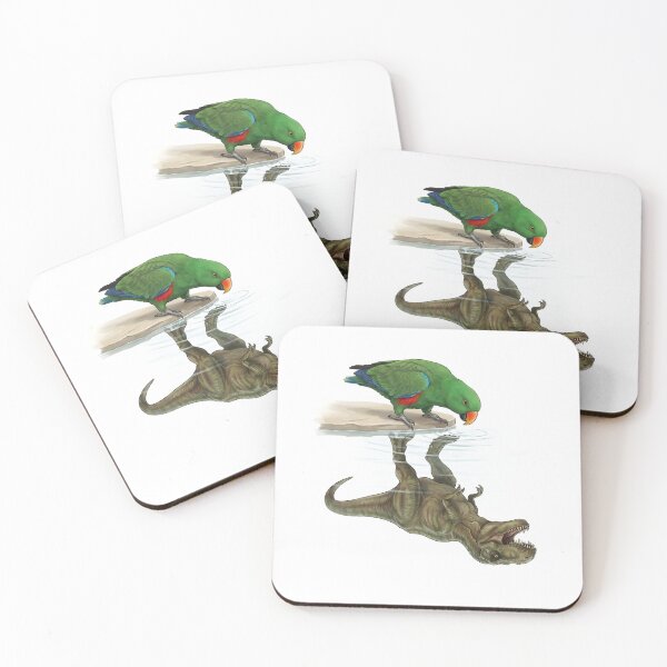 Item preview, Funny Green Eclectus Reflection T Rex Dinosaur Parrot Mom Dad Lover designed and sold by DoodleTortle.