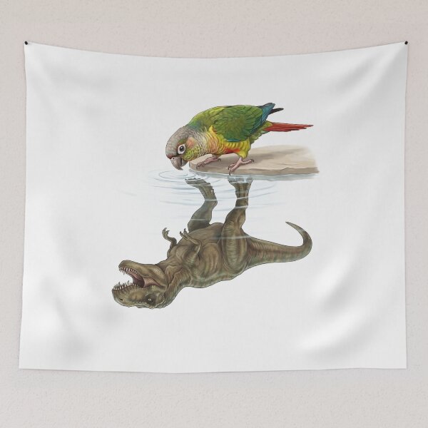 Item preview, Funny Green Cheek Conure Reflection T Rex Dinosaur Parrot Mom Dad Lover designed and sold by DoodleTortle.