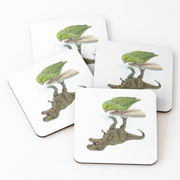 Item preview, Funny Green Parrotlet Reflection T Rex Dinosaur Parrot Mom Dad Lover designed and sold by DoodleTortle.