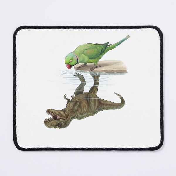 Item preview, Funny Green Ringneck Parakeet Reflection T Rex Dinosaur Parrot Mom Dad Lover designed and sold by DoodleTortle.