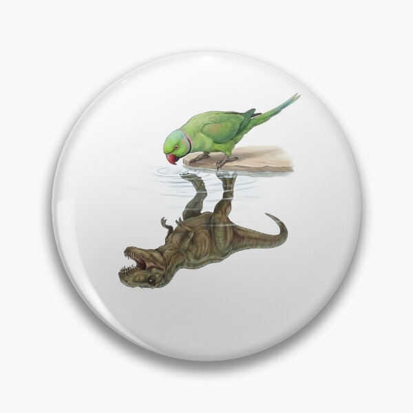 Item preview, Funny Green Ringneck Parakeet Reflection T Rex Dinosaur Parrot Mom Dad Lover designed and sold by DoodleTortle.