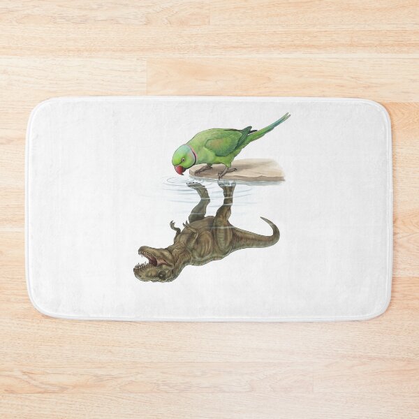 Item preview, Funny Green Ringneck Parakeet Reflection T Rex Dinosaur Parrot Mom Dad Lover designed and sold by DoodleTortle.