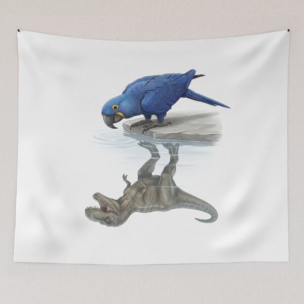 Item preview, Funny Hyacinth Macaw Reflection T Rex Dinosaur Parrot Mom Dad Lover designed and sold by DoodleTortle.