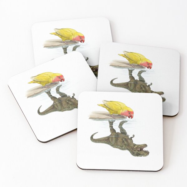 Item preview, Funny Lutino Lovebird Reflection T Rex Dinosaur Parrot Mom Dad Lover designed and sold by DoodleTortle.