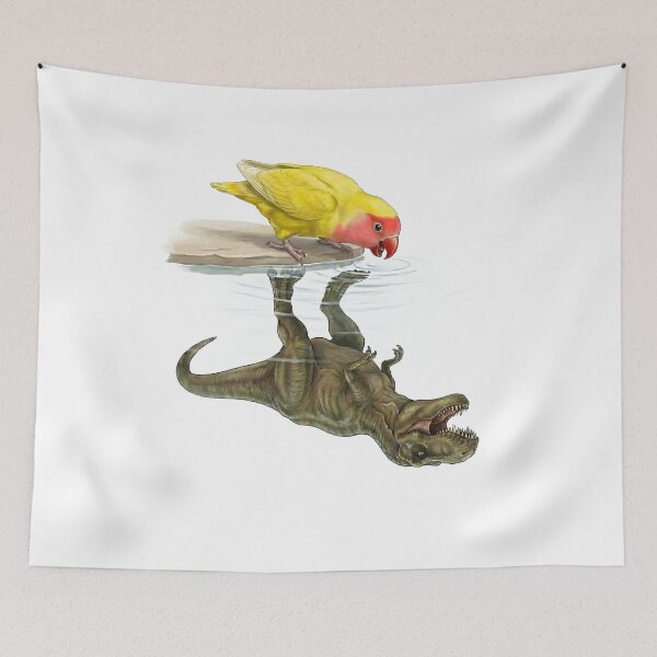 Item preview, Funny Lutino Lovebird Reflection T Rex Dinosaur Parrot Mom Dad Lover designed and sold by DoodleTortle.