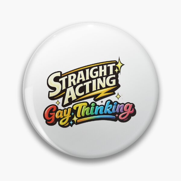 Item preview, Straight Acting Gay Thinking Retro Rainbow Pride Humor Queer Identity Expression designed and sold by Aryabek.
