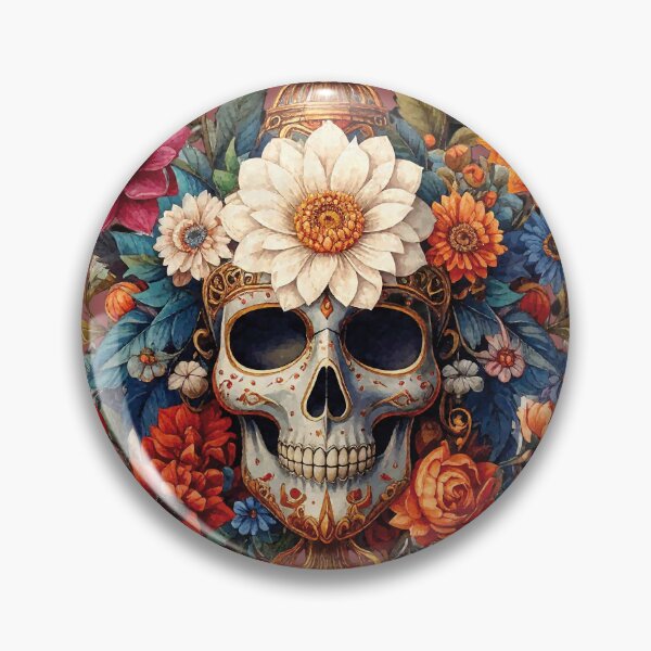 Item preview, Skull with floral ornament – digital painting designed and sold by Alan-David.