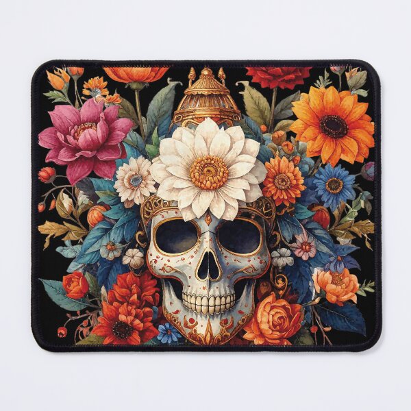 Item preview, Skull with floral ornament – digital painting designed and sold by Alan-David.