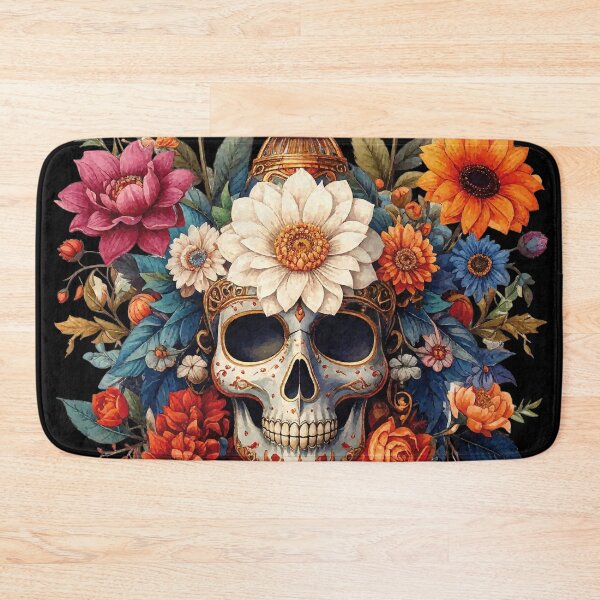 Item preview, Skull with floral ornament – digital painting designed and sold by Alan-David.