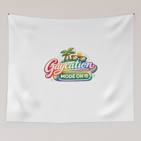 Item preview, Gaycation Mode On Tropical Pride Vacation Rainbow LGBTQ Travel Energy designed and sold by Aryabek.