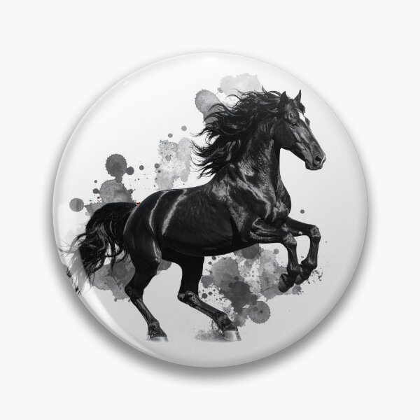 Item preview, Black Horse Ink Splash Running Stallion Art designed and sold by Rutvain.