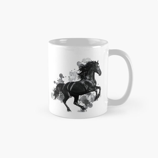 Item preview, Black Horse Ink Splash Running Stallion Art designed and sold by Rutvain.