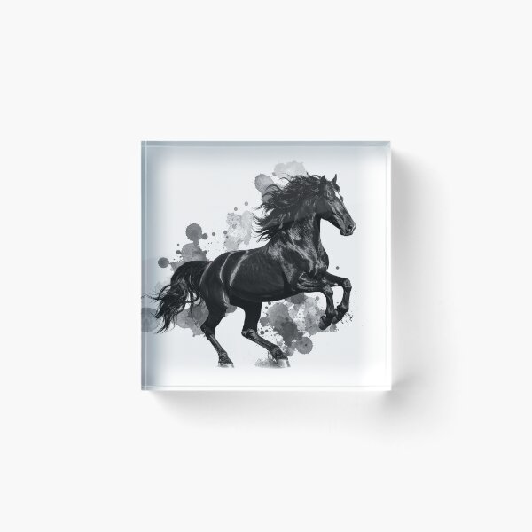 Item preview, Black Horse Ink Splash Running Stallion Art designed and sold by Rutvain.