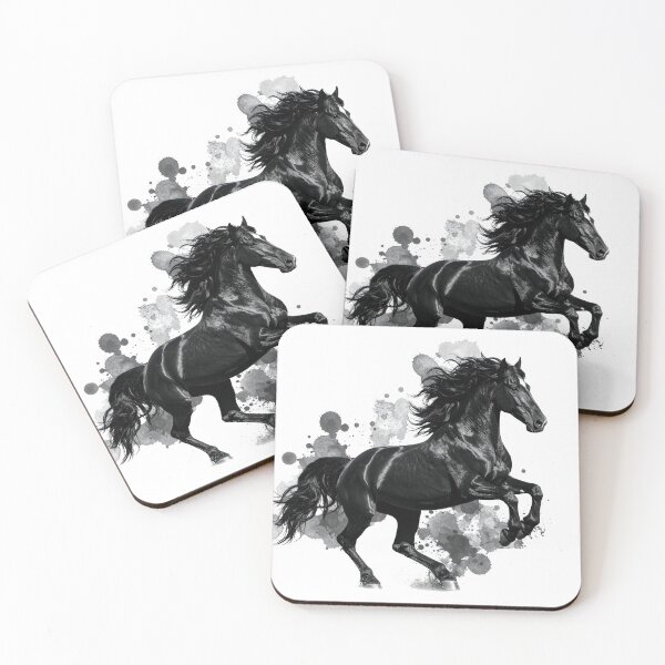 Item preview, Black Horse Ink Splash Running Stallion Art designed and sold by Rutvain.