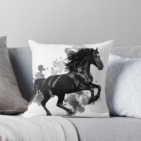 Item preview, Black Horse Ink Splash Running Stallion Art designed and sold by Rutvain.