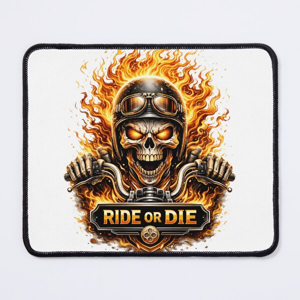 Item preview, Ride Or Die Flaming Skull Biker Design designed and sold by Nixora.