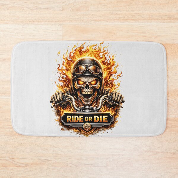 Item preview, Ride Or Die Flaming Skull Biker Design designed and sold by Nixora.