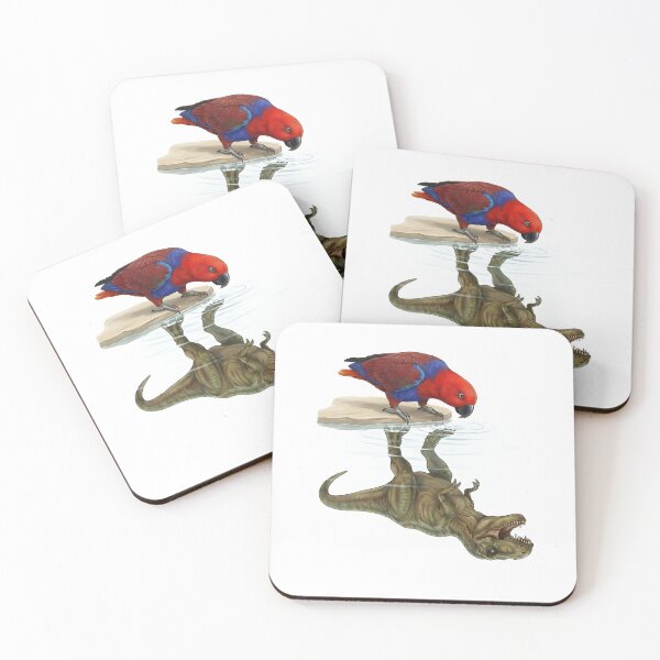Item preview, Funny Red Eclectus Reflection T Rex Dinosaur Parrot Mom Dad Lover designed and sold by DoodleTortle.