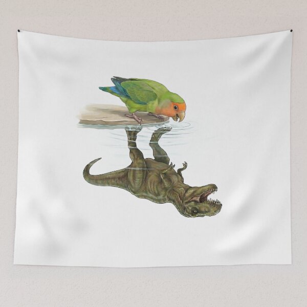 Item preview, Funny Rosy Faced Lovebird Reflection T Rex Dinosaur Parrot Mom Dad Lover designed and sold by DoodleTortle.