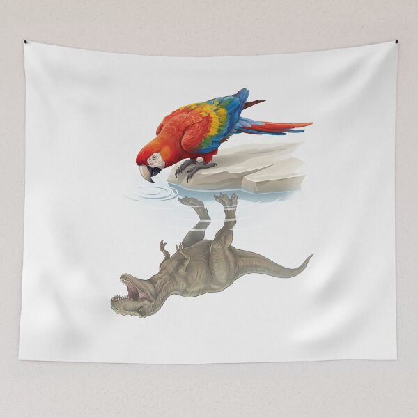 Item preview, Funny Scarlet Macaw Reflection T Rex Dinosaur Parrot Mom Dad Lover designed and sold by DoodleTortle.