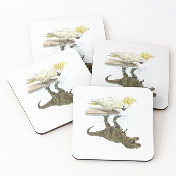 Item preview, Funny Sulphur crested Cockatoo Reflection T Rex Dinosaur Parrot Mom Dad Lover designed and sold by DoodleTortle.