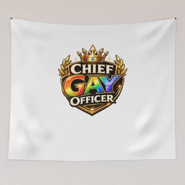 Item preview, Chief Gay Officer Crown Crest Rainbow Pride Authority Queer Power Statement designed and sold by Aryabek.