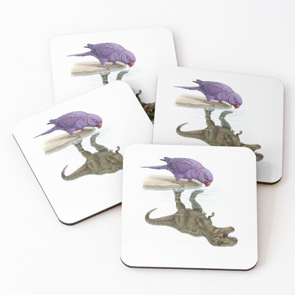 Item preview, Funny Violet Indian Ringneck Reflection T Rex Dinosaur Parrot Mom Dad Lover designed and sold by DoodleTortle.