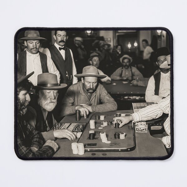 Item preview, Vintage Wild West Saloon Poker Scene Arizona 1895 designed and sold by TheSoulOfArt.