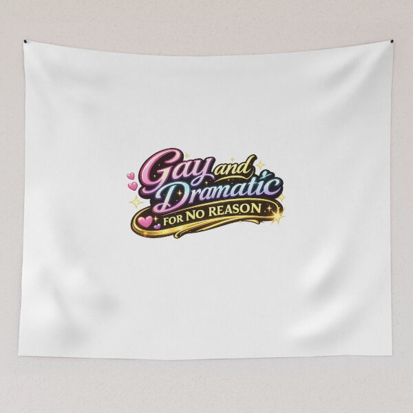 Item preview, Gay and Dramatic for No Reason Hearts Pride Humor Queer Emotional Energy designed and sold by Aryabek.
