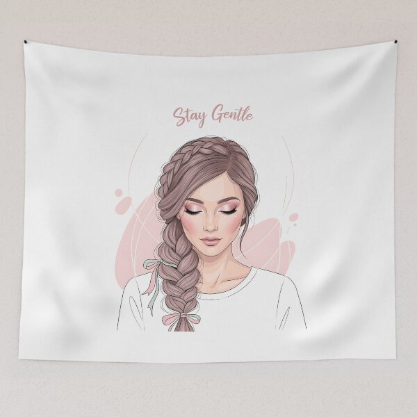 Item preview, Stay Gentle - Braided Hair Floral Illustration designed and sold by Ossvio.