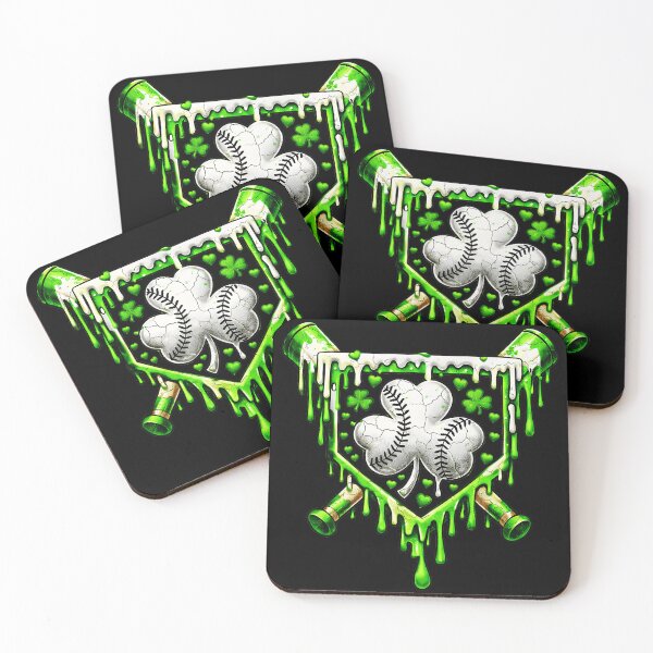 Item preview, St Patrick’s Day Baseball Clover Drip  designed and sold by miaa-artistshop.